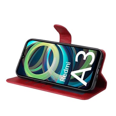 SKALO Xiaomi Redmi A3 PU-Läder Plånboksfodral - Röd