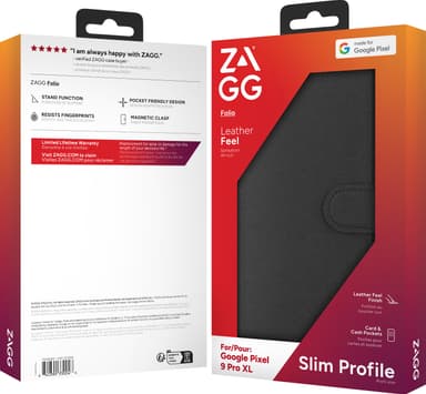 Zagg Google Pixel 9/9 Pro plånboksfodral (svart)