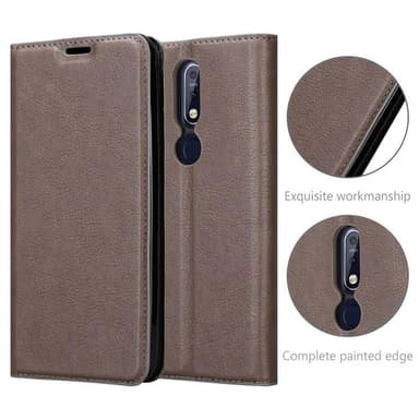 Skal Nokia 7.1 Plånboksfodral (Brun)