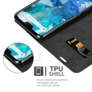 Skal Nokia 7.1 Plånboksfodral (Brun)