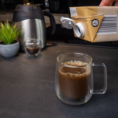 2x Kaffekopp Mugg Termoglas 250 ml Teglas Kaffeglas