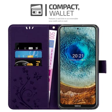 Nokia X10 / X20 Plånboksfodral Skal (Lila)