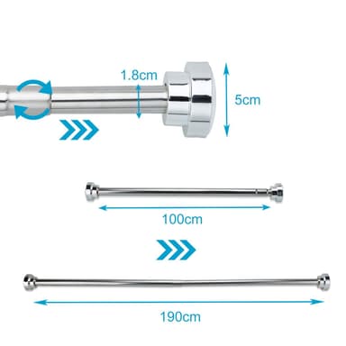 Duschstång Teleskopstång Utdragbar Stång (100 - 170 cm)