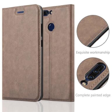 Skal Honor 8 PRO Plånboksfodral (Brun)
