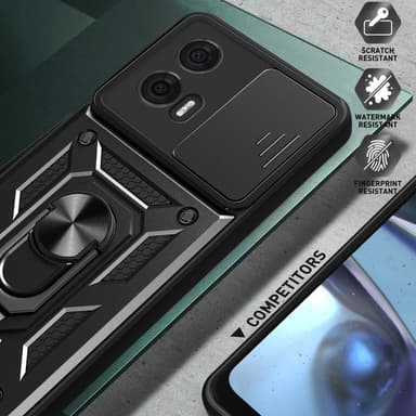 SKALO Motorola Edge 50 Fusion Armor Hybrid Metallring Kameraslider - Svart