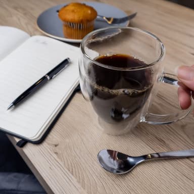 2x Kaffeglas Teglas Kaffekopp Mugg Termoglas 300-400ml