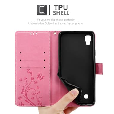 LG X POWER Plånboksfodral Skal (Rosa)
