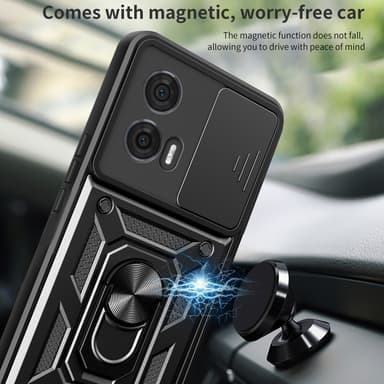 SKALO Motorola Edge 50 Fusion Armor Hybrid Metallring Kameraslider - Svart