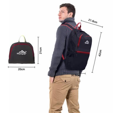 Vikbar Ryggsäck 36L Unisex Vattentät (svart)
