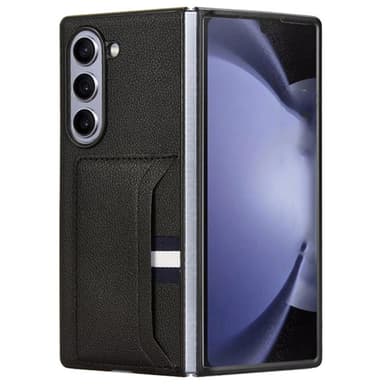 SKALO Samsung Z Fold6 PU-Läder Korthållare Skal - Svart