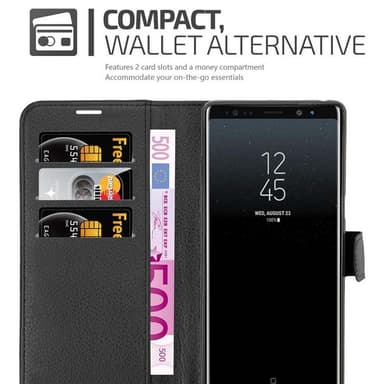 Samsung Galaxy NOTE 8 Plånboksfodral Skal (Svart)