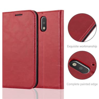 Skal Motorola MOTO G4 / G4 PLUS Plånboksfodral (Röd)