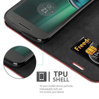 Skal Motorola MOTO G4 / G4 PLUS Plånboksfodral (Röd)