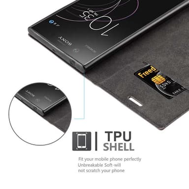 Skal Sony Xperia XZ1 Plånboksfodral (Svart)