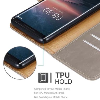 Nokia 8 Sirocco Plånboksfodral Skal (Brun)
