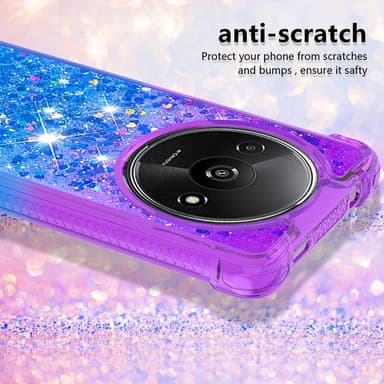 SKALO Xiaomi Redmi A3 Kvicksand Glitter Hjärtan TPU-skal - Lila-Blå