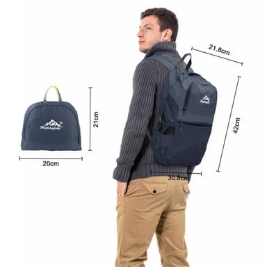 Vikbar Ryggsäck 36L Unisex Vattentät (mörkblå)