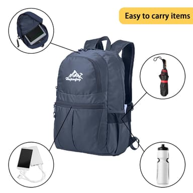 Vikbar Ryggsäck 36L Unisex Vattentät (mörkblå)