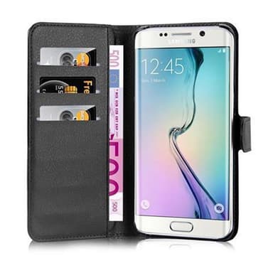 Samsung Galaxy S6 EDGE Plånboksfodral Skal (Svart)