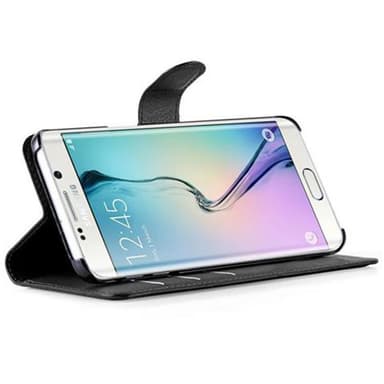 Samsung Galaxy S6 EDGE Plånboksfodral Skal (Svart)