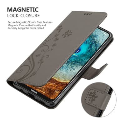 Nokia X10 / X20 Plånboksfodral Skal (Grå)