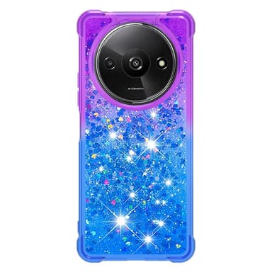 SKALO Xiaomi Redmi A3 Kvicksand Glitter Hjärtan TPU-skal - Lila-Blå