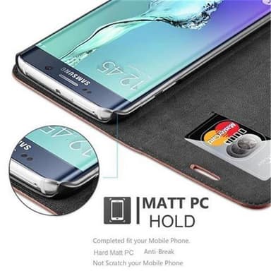 Skal Samsung Galaxy S6 EDGE Plånboksfodral (Brun)