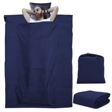 Sovsäck Resa 115x 210 cm Kudde Filt (blå)