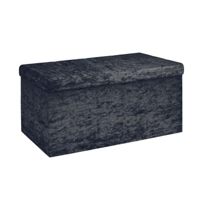 Hopfällbar Sittpall Bänk 76x38x38cm Fotstöd (svart)