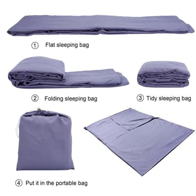 Sovsäck Resa 115x 210 cm Kudde Filt (lila)