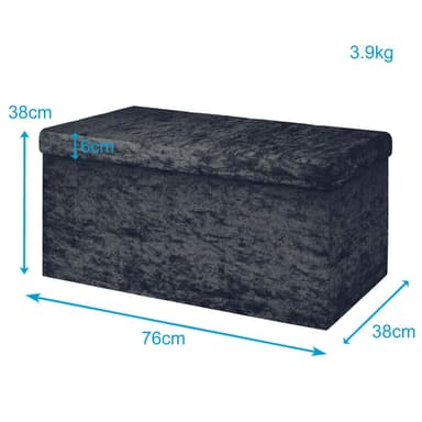Hopfällbar Sittpall Bänk 76x38x38cm Fotstöd (svart)