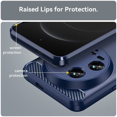 SKALO Xiaomi 14 Ultra 5G Armor Carbon Stöttåligt TPU-skal - Blå