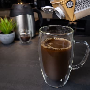 2x Kaffekopp Mugg Termoglas 400-500ml Teglas Kaffeglas
