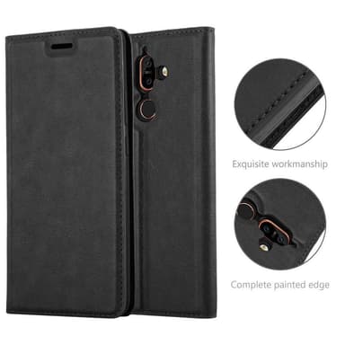 Skal Nokia 7 PLUS Plånboksfodral (Svart)