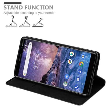 Skal Nokia 7 PLUS Plånboksfodral (Svart)