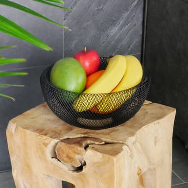 Fruktkorg Fruktskål Deko Skål med dubbla väggar (svart)