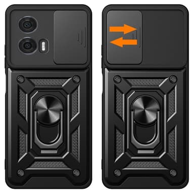 SKALO Motorola Edge 50 Fusion Armor Hybrid Metallring Kameraslider - Svart