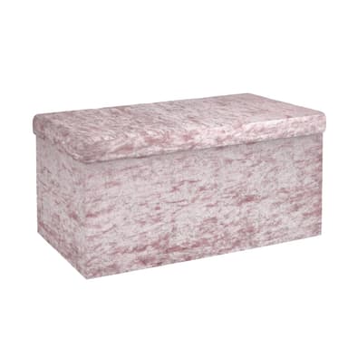 Hopfällbar Sittpall Bänk 76x38x38cm Fotstöd (rosa)