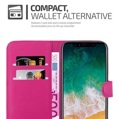 iPhone X / XS Plånboksfodral Skal (Rosa)
