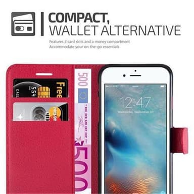iPhone 7 / 7S / 8 / SE 2020 Plånboksfodral Skal (Röd)