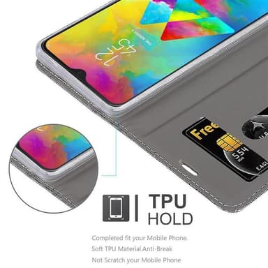 Samsung Galaxy M20 Plånboksfodral Skal (Grå)
