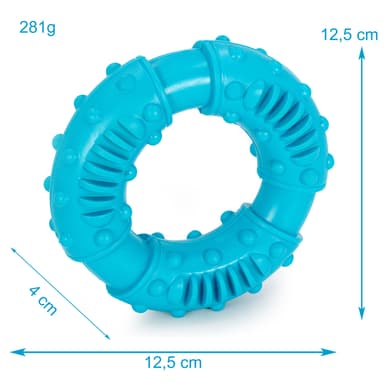 Hundtuggleksak i blått gummi Hundleksaker 12.5 x 4 cm