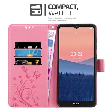 Nokia C21 Plånboksfodral Skal (Rosa)