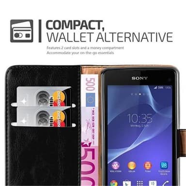 Sony Xperia Z1 COMPACT Plånboksfodral Skal (Svart)