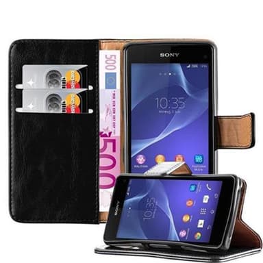 Sony Xperia Z1 COMPACT Plånboksfodral Skal (Svart)