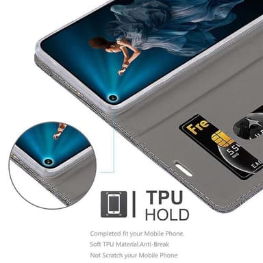 Honor 20 PRO Plånboksfodral Skal (Grå)