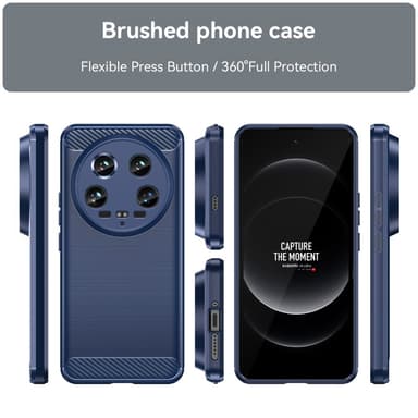 SKALO Xiaomi 14 Ultra 5G Armor Carbon Stöttåligt TPU-skal - Blå