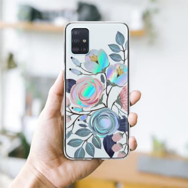Samsung Galaxy A51 4G / M40s Fodral Skal Blommor (Vit)