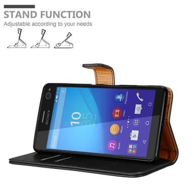 Sony Xperia C4 Plånboksfodral Skal (Svart)
