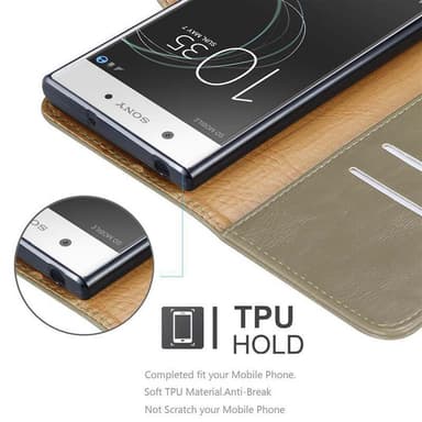 Sony Xperia XA1 Plånboksfodral Skal (Brun)